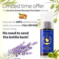 Organic Foot Cream Made of Olive Almond Grapeseed Lavender Vitamin E Oil. Balm Moisturizer for Cracked Dry Feet Hands Heels Elbows Nails Knees. Natural Foot Care lotion 3.4 Oz