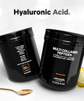 Codeage Multi Collagen Peptides + Probiotics Black Edition Vitamin C Hyaluronic Acid Powder Supplement Grass-Fed Pasture-Raised Hydrolyzed Zero Carbs Type I II III V & X Unflavored 21oz