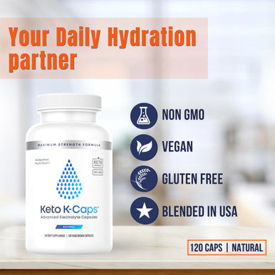 Hi-Lyte Keto K-Caps Electrolyte Capsules | Keto Approved Electrolyte Supplement | Hydrate Fast & Beat Leg Cramps | 700Mg Potassium, Sodium, Magnesium | No Maltodextrin | 120 Caps
