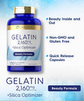 Carlyle Gelatin 2160 mg | with Silica Optimizer | 250 Capsules | Non-GMO and Gluten Supplement | by