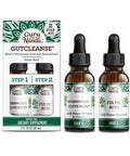 Gurunanda Gutcleanse 2-Step Kit - Dietary Supplement To Help With Digestion - Blend Of Fulvic Acid Wormwood Clove & Neem Extract 2X1 Floz