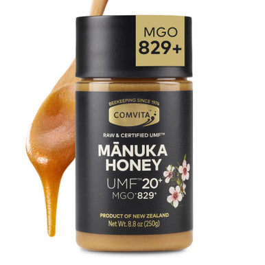 Comvita Manuka Honey UMF 20+ (MGO 829+) - Raw Manuka Honey New Zealand, Pure & Unpasteurized, Superfood for Immune Health, Use in Tea, Wild, Monofloral, Non-GMO - 250g (8.8 oz)