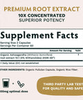 TRIBE ORGANICS Ashwagandha KSM 66 Pure Organic Root Powder Extract Ayurvedic Supplement 120 Capsules