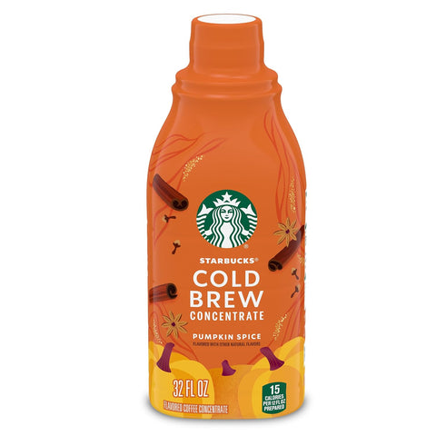 Starbucks Cold Brew Coffee Concentrate, Caramel Dolce Flavored Iced Coffee, 32 fl oz