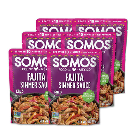 SOMOS Variety Simmer Sauce - 1 Taco Pouch + 1 Pastor Pouch + 1 Fajita Pouchs - Gluten Free - Plant Based - Non-GMO - All Natural - Perfect for Steak, Chicken, & More - 8oz (3 Pack)