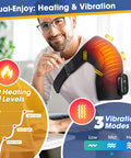 WOLOYHEATIE Shoulder Heating Pad, Heated Shoulder Wrap With Massage, Heated Shoulder Brace For Rotator Cuff Frozen Shoulder, Cordless Shoulder Heating Pads Shoulder Massager With Heat