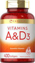Carlyle Vitamin A and D Supplement | 400 Softgels | 1500 mcg Vitamin A and 400 IU Vitamin D3 | Non-GMO, Gluten Free
