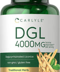 Carlyle DGL Deglycyrrhizinated Licorice Capsules | 200 Count | 4000mg | Vegetarian Non-GMO & Gluten Supplement