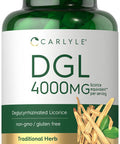 Dgl Deglycyrrhizinated Licorice Capsules | 200 Count | 4000Mg | Vegeterian, Non-Gmo & Gluten Free Supplement | By Carlyle