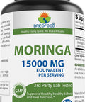 Brieofood Moringa Oleifera - 15000 Mg Equivalent Per Serving - 180 Capsules - Non-Gmo And Gluten Free Supplement - Moringa Leaf Green Superfood