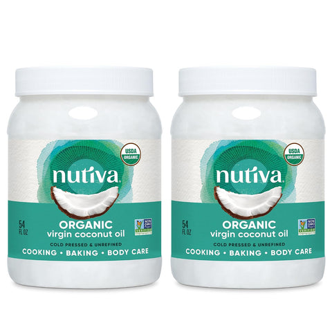 Nutiva Organic, Cold-Pressed, Unrefined, Virgin Coconut Oil from Fresh, non-GMO, Sustainably Farmed Coconuts, 15-ounce