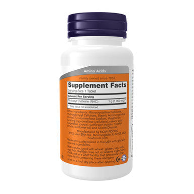 NOW Foods NAC (N-Acetyl-Cysteine) 1,000 mg 60 Tablets