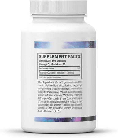 Tesseract Medical Research Tetracumin SR Sustained Release Joint Muscle Supplement 700mg 120 Capsules