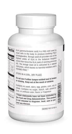 Sources Mega GLA 300 Borage Seed Oil Omega 6 120 Softgels