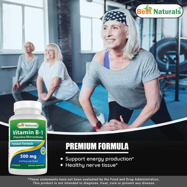 Best Naturals Vitamin B1 as Thiamine Mononitrate 500 mg 120 Tablets (120 Count (Pack of 1))