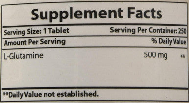 Best Naturals L-Glutamine 500 mg 250 Tablets
