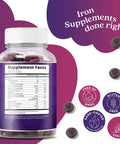 Belive Iron Gummies - Multivitamin With Iron, Vitamins & Zinc For Blood Oxygen - Grape Flavor, Vegan Supplement For Women, Men & Kids