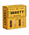 South 40 Snacks Crunchy Nut Bars, Mix of 6 Variety Pack, Touch of Honey, Natural Protein (40g Bar, Pack of 12)