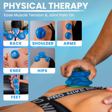 8 Cups Silicone Cupping Therapy Set Professional Massage Cupping Cups For Cupping Therapy Cupping Kit For Massage, Myofascial Release, Cellulite Reduction (Lure Blue)
