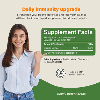 Bundle of Vitamin D Drops with K-2 and Liquid Zinc Sulfate Immunity Booster - for Immune Support and Joint Health - Immune Boost Supplement for Hair Skin and Nails Mineral Supplement