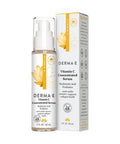 DERMA E Vitamin C Concentrated Serum with Hyaluronic Acid All Natural, Antioxidant-Rich Concentrated Facial Serum Firming and Brightening Skin Serum, 2oz