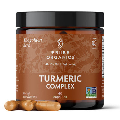 TRIBE ORGANICS Turmeric Curcumin C3 Complex with BioPerine 1050mg 60 Vegan Capsules