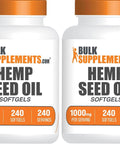 BulkSupplements.com Hemp Seed Oil Softgels - Omega 3 Supplement, Herbal Supplement, Hemp Seed Oil 1000mg - Gluten Free, 1 Softgel per Serving, 240 Count (Pack of 1)