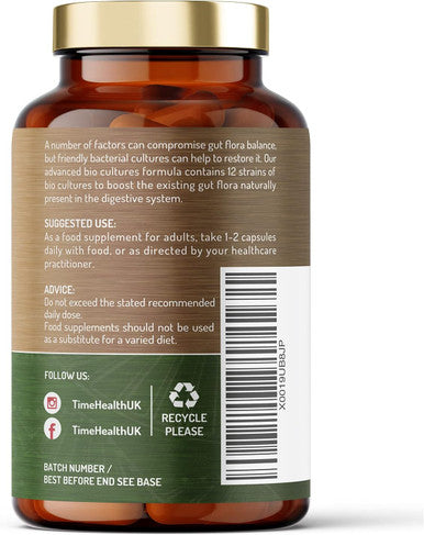 Bio Cultures Complex 55 Billion Cfu Advanced 12 Strain Probiotic Formula - Digestion, Immunity & Cognitive Support Vegan Probiotics Uk Made