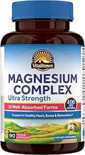 Vitalitown 10 in 1 Magnesium Complex Supplement 400mg Elemental Magnesium Chelated with Glycinate Citrate Malate Taurate and More for Sleep Heart Energy NonGMO Vegan 90 Caps