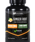 Healthfare Ginger Root Capsules 4000Mg | 200 Count | Ultra Strength Supplement | Gluten-Free & Non-Gmo