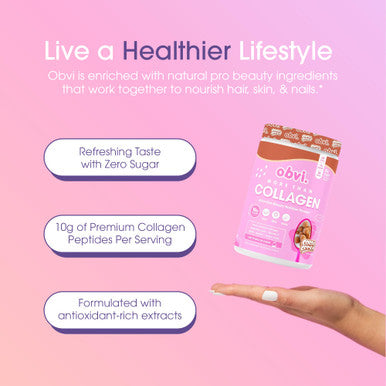 Obvi More Than Collagen Powder | Supports Healthy Hair Skin Nails Joints Gut | Grass-Fed Multi Collagen Supplement with Hyaluronic Acid Biotin Keratin | Cocoa Cereal 30 Servings