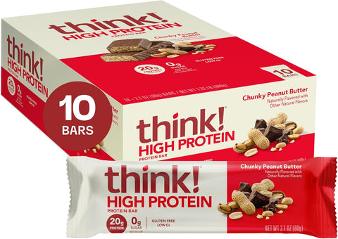think! Protein Bars, High Protein Snacks, Gluten Free, Kosher Friendly,Variety Pack, Nutrition Bars, 2.1 Oz per Bar, 12 Count (Packaging May Vary)
