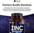 Zinc 50Mg High Strength - Zinc Tablets With Copper, Pure Zinc Supplements Contributes Towards The Immune System, Bone Health And Fertility, Vegan, Non-Gmo, Made In Uk By Leaf 120 Tablets