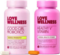 Love Wellness Healthy V Vitamin Women'S Vaginal Health Supplement Ph Balance Gut Health & Immune Support Supplement Balance Of Candida Yeast With Turmeric Garlic & Coconut Oil 30 Count