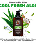 Men's Natural Lotion by Dr. Squatch - Non-Greasy Men's Lotion - 24-hour moisturization hand and body lotion - Made with Shea Butter Coconut Oil Vitamin E & Menthyl Lactate - Cool Fresh Aloe (2 Pack)