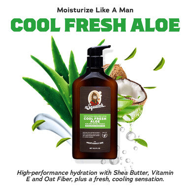 Men's Natural Lotion by Dr. Squatch - Non-Greasy Men's Lotion - 24-hour moisturization hand and body lotion - Made with Shea Butter Coconut Oil Vitamin E & Menthyl Lactate - Cool Fresh Aloe (2 Pack)