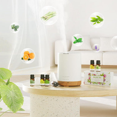 Asakuki Essential Oil Diffusers, 300Ml Aromatherapy Diffuser With 6X10Ml Essential Oils Set, Essential Oils For Diffusers For Home With 4 Timer Setting, 15 Color Lights, Auto Shut Off