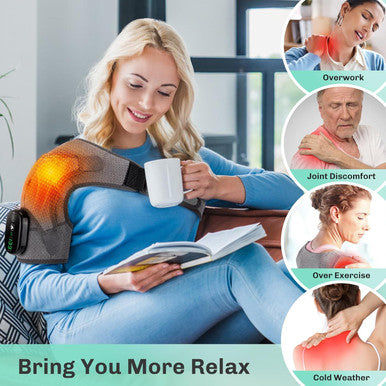 Democe Cordless Heated Shoulder Wrap Shoulder Massager For Men Women Heating Shoulder Brace Heating Pad 3 Heating Settings And Vibrations