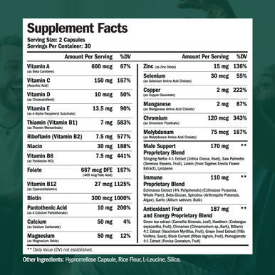 Multivitamin for Men Daily Mens Multivitamins Supplement 30 Day Supply