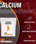 BulkSupplements Calcium Carbonate Powder - Calcium Supplements for Bone Health - Unflavored - 1250mg (500mg of Calcium) , 400 Servings (500 Grams - 1.1 lbs)