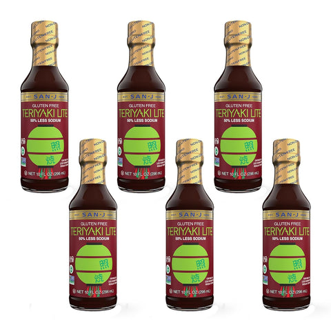 San-J - Spice of Life Variety Pack- Teriyaki, Orange Sauce, Szechuan, Thai Peanut - All Gluten Free Cooking Sauces - Non-GMO - 10 oz. Bottles - 4 Pack