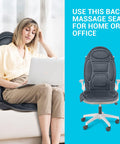 Mynt Vibration Massage Seat Cushion Memory Foam Support Chair Pad, Back Massager With 8 Vibrating Motors & Soothing Heat,Electric Seat Massager For Home Office Use(Gray)