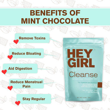 Detox Tea for a Body Cleanse + Helps Bloating and Constipation - Natural Weight Loss Tea Great for Detox Cleanse or Colon Cleanse - Chocolate Mint Flavor - 50g of 20 Tea Bag