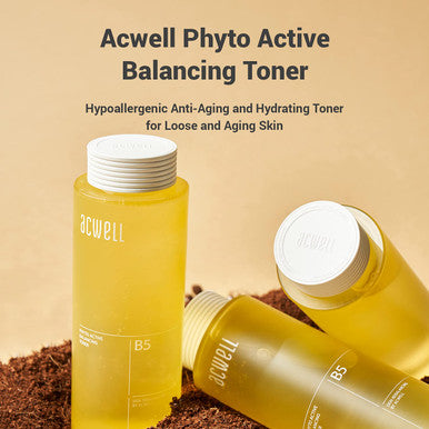 ACWELL Phyto Active Balancing Facial Hydrating Toner 5.4 fl.oz. AntiAging with Peptides Amino Acid and Licorice Extracts for Skin Hydration and Nourishment Face Astringent for Skin Tightening