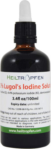 Heiltropfen 2.2% Lugol's Iodine Solution 3.4 Fl Oz | Pharmaceutical Grade Ingredients | Lugols Solution Made with Iodine and Potassium Iodide.