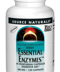 Source s Essential Enzymes 500mg Bio-Aligned Multiple Supplement Herbal Defense for Digestion, Gas & Constipation Relief & Daily Digestive Health - Strong Immune System Support - 120 VegiCaps