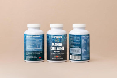 Correxiko Marine Collagen Supplement Pills - 1800Mg Hydrolyzed Collagen Peptides Per Serving With Added Hyaluronic Acid, Vitamin C & Minerals - For Hair, Skin & Nails - 120 Capsules 30 Day Supply