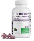 Bronson Elderberry Extra Strength 3000 MG, Sambucus Nigra 3000 MG , Supports Healthy Immune System & Antioxidant Protection, Non GMO, 180 Vegetarian Capsules