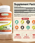 Best Naturals Vanadium 2 mg with Chromium Polynicotinate 200 mcg 180 Tablets