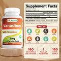 Best Naturals Vanadium 2 mg with Chromium Polynicotinate 200 mcg 180 Tablets